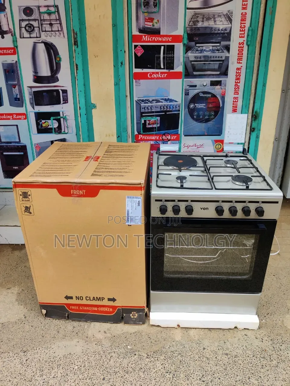 VON COOKER 60X60cm,  3 Gas + 1 Electric Burners