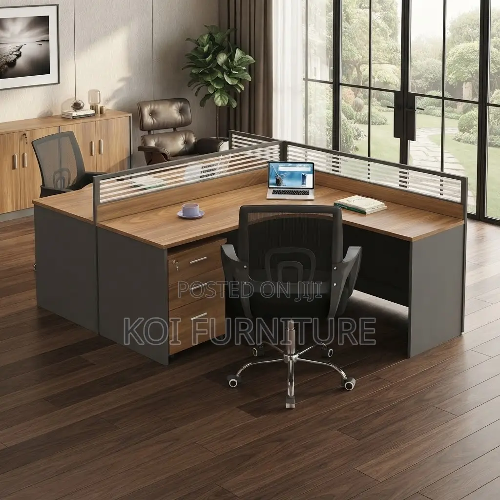 Office Workstation; Two Users Circular Modern Office Workstation