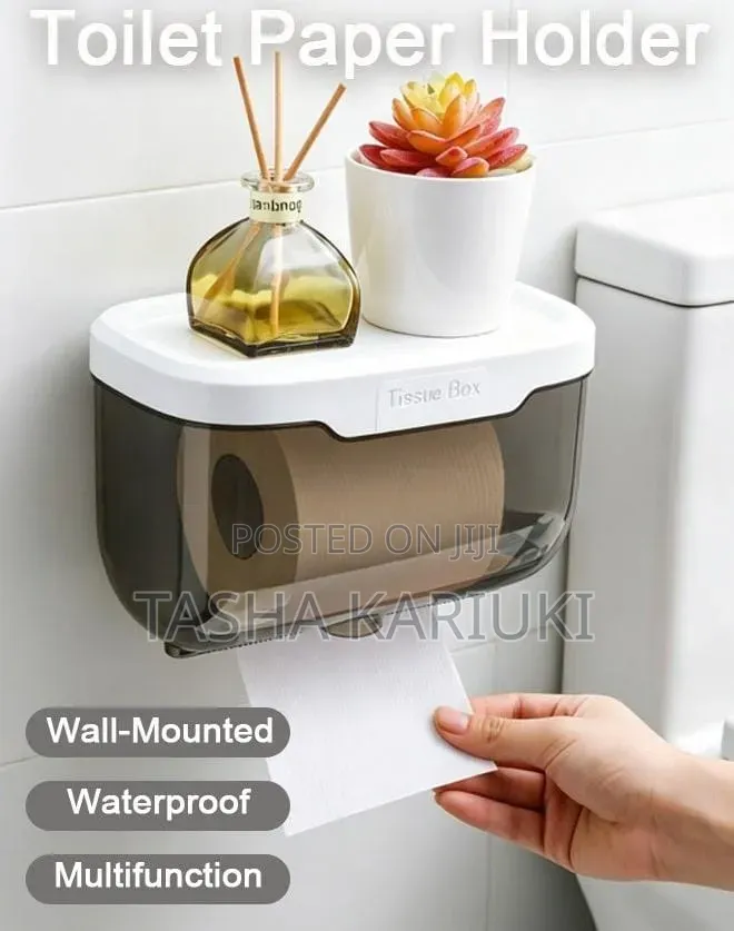 Plastic Tissue Holder @ *Kes 600.*
Has a Self Adhesive Sticker.
Gale