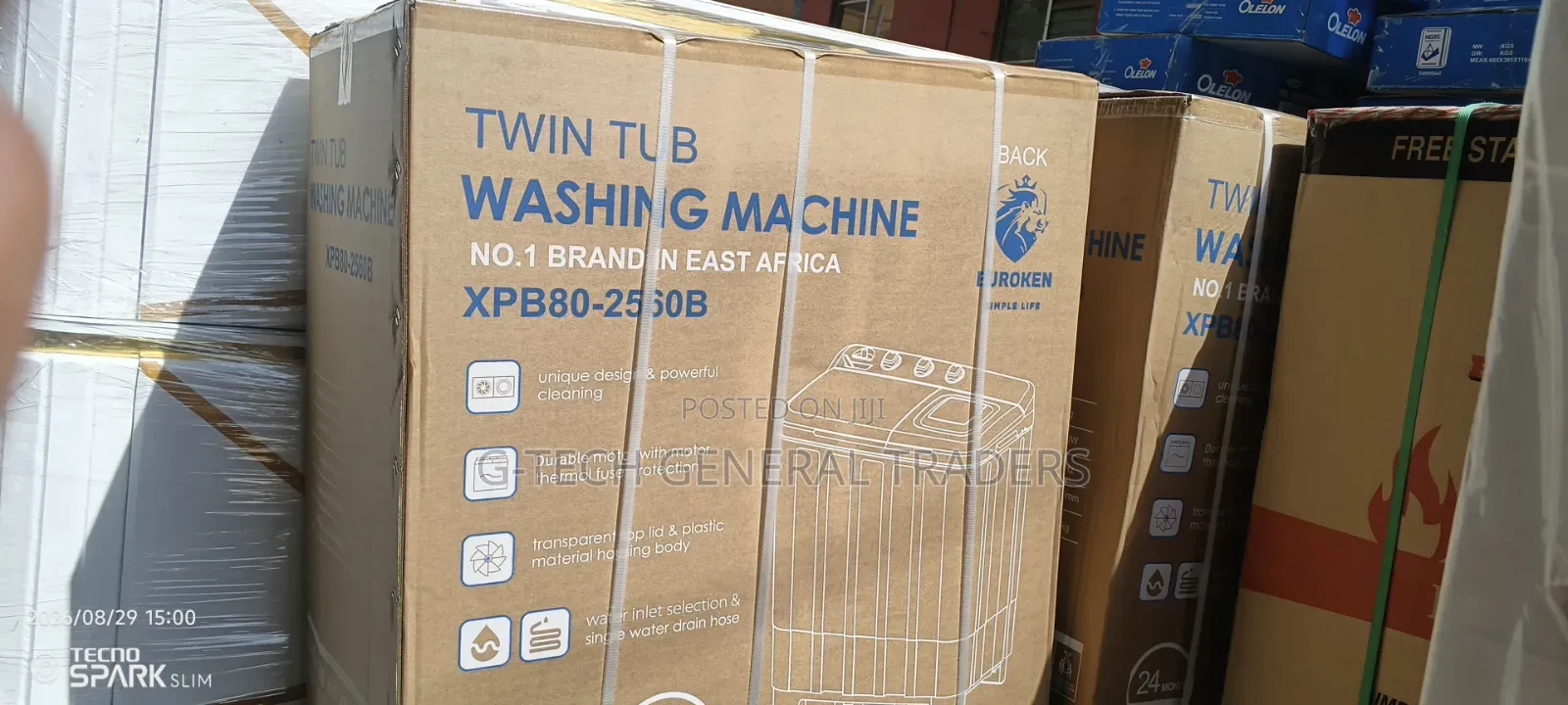 Euroken 8kg Twin Tub Wash and Spin Washing Machine