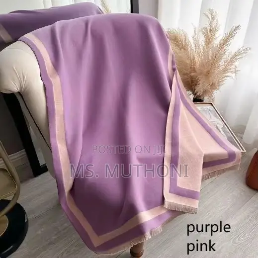 Soft, Reversible Colorblock Faux Cashmere Scarf/Shawl