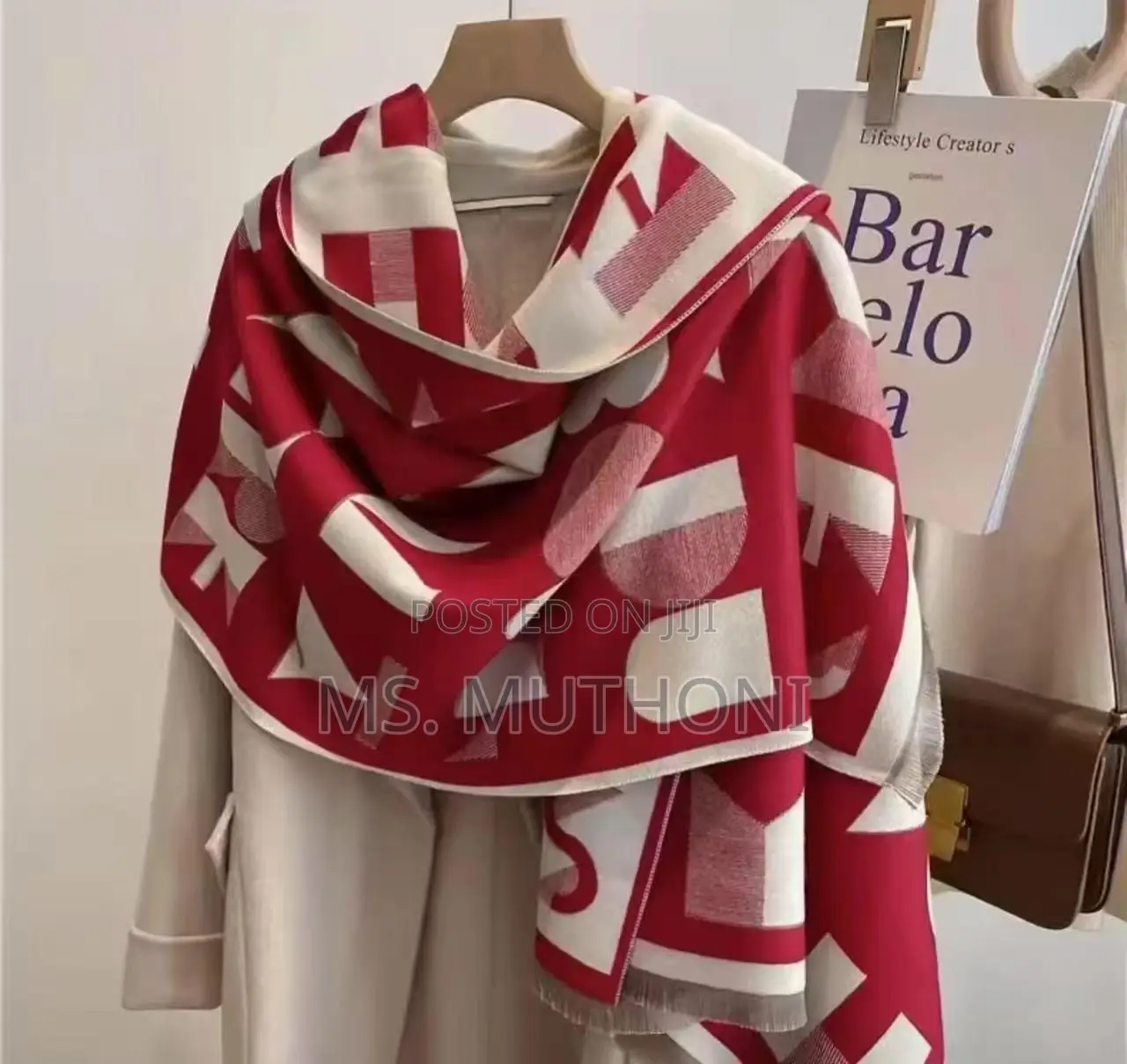 Soft, Reversible Colorblock Faux Cashmere Scarf/Shawl
