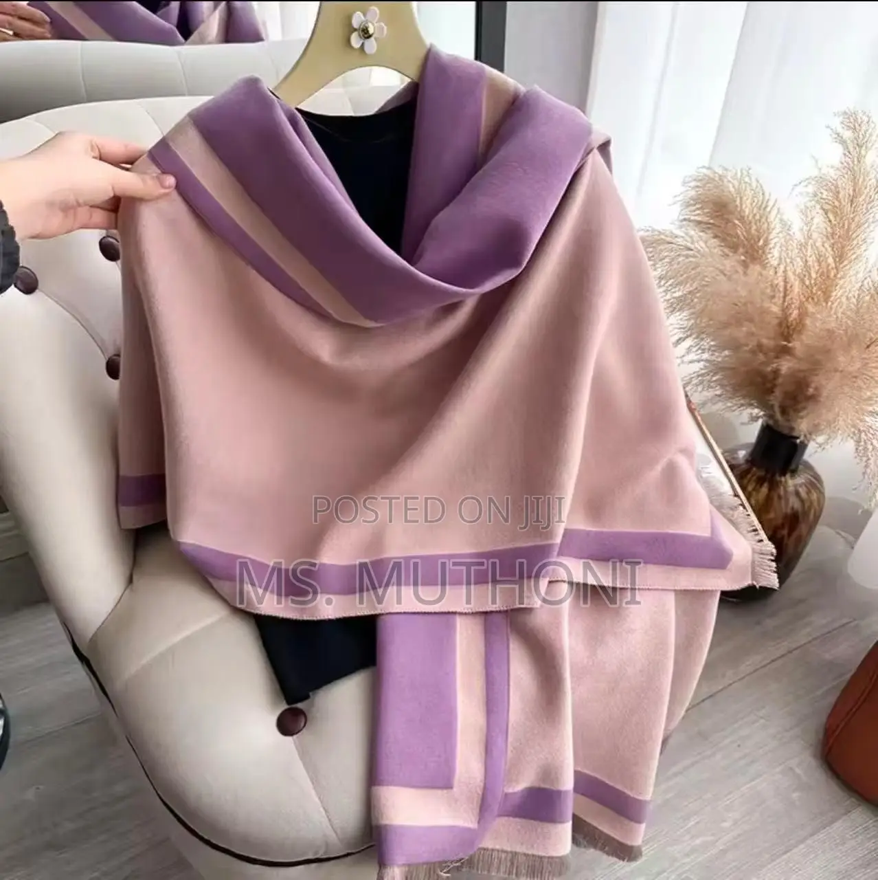 Soft, Reversible Colorblock Faux Cashmere Scarf/Shawl