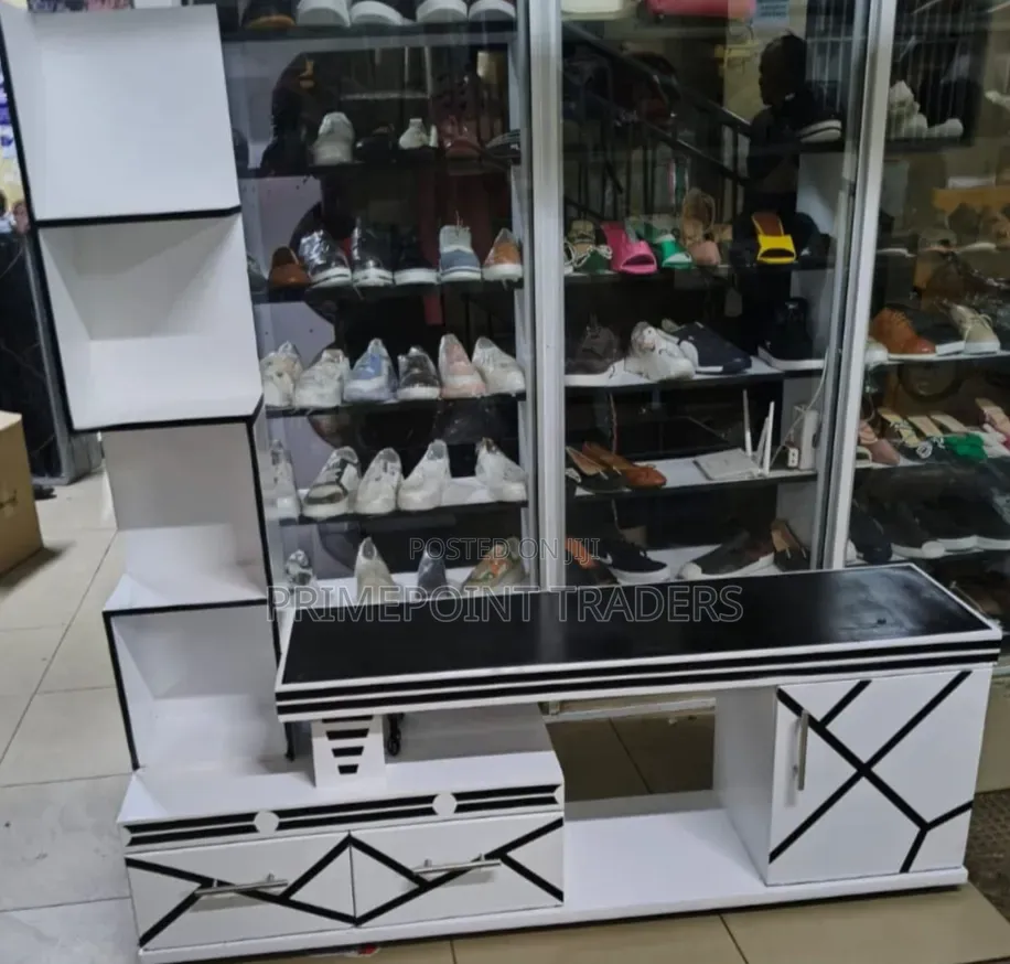 TV Stand With  LED Lights and Inbuilt Decor Stand