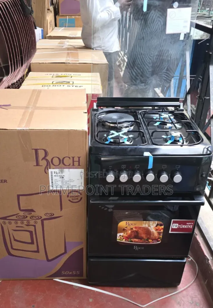 Black Roch 50×55 Cooker – 3 Gas + 1 Electric Hotplate