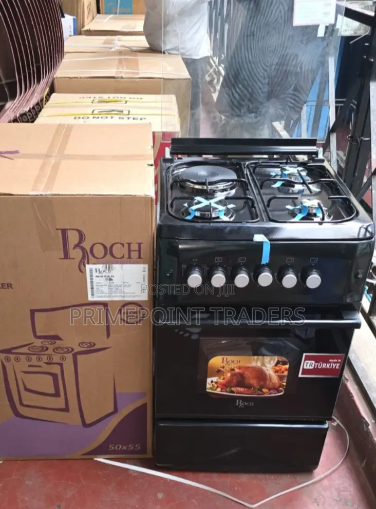 Black Roch 50×55 Cooker – 3 Gas + 1 Electric Hotplate