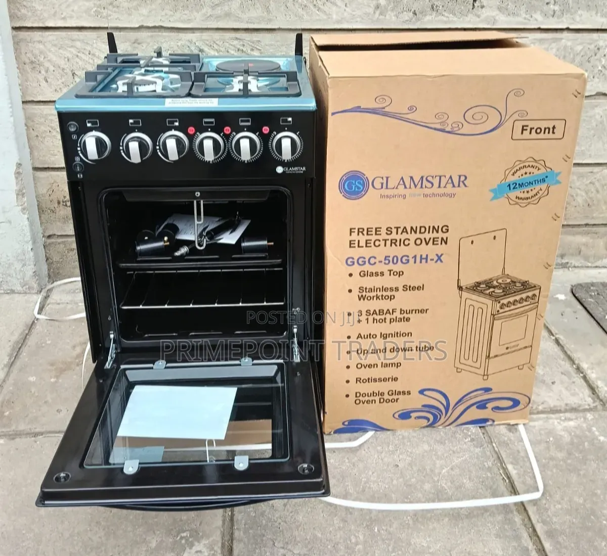 Glamstar 50×55 Freestanding Cooker – 3+1