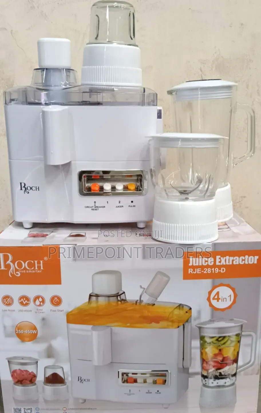 Roch 4-in-1 Food Processor – Juicer, Blender, Grinder & Mill