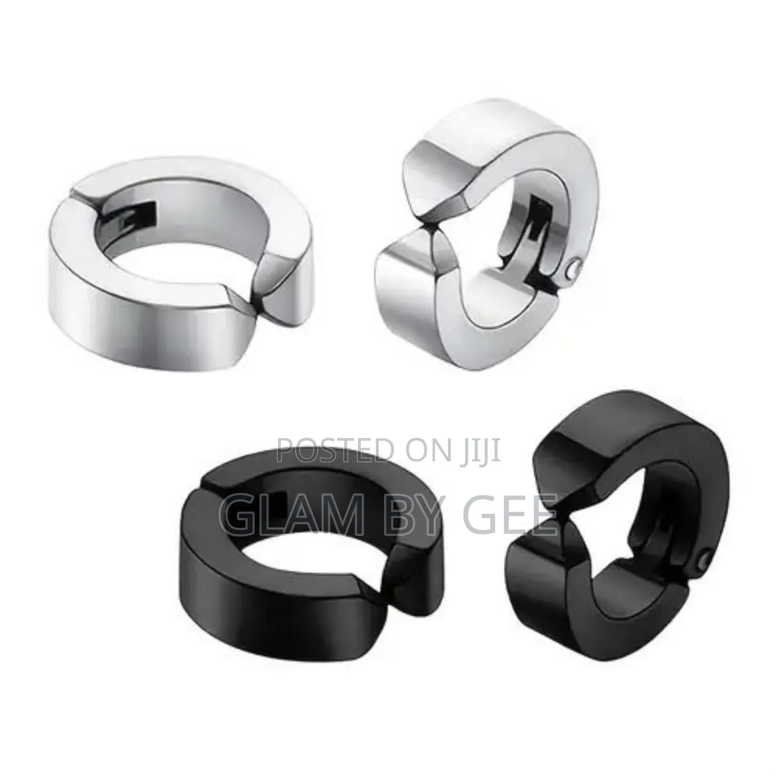 Unisex Stainless Steel Hoop Earrings – Gold, Silver & Black