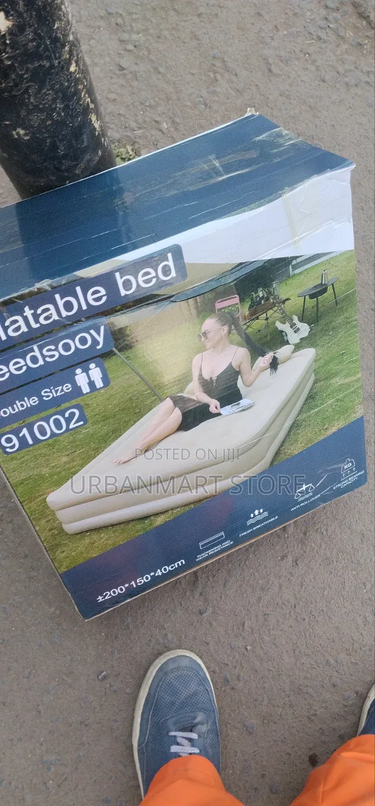 5×6 Queen Inflatable Bed With Electric Pump & Pillows