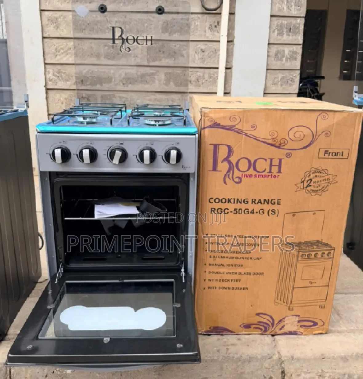 Roch Full Gas Cooker 50×55 – Compact Kitchen Essential