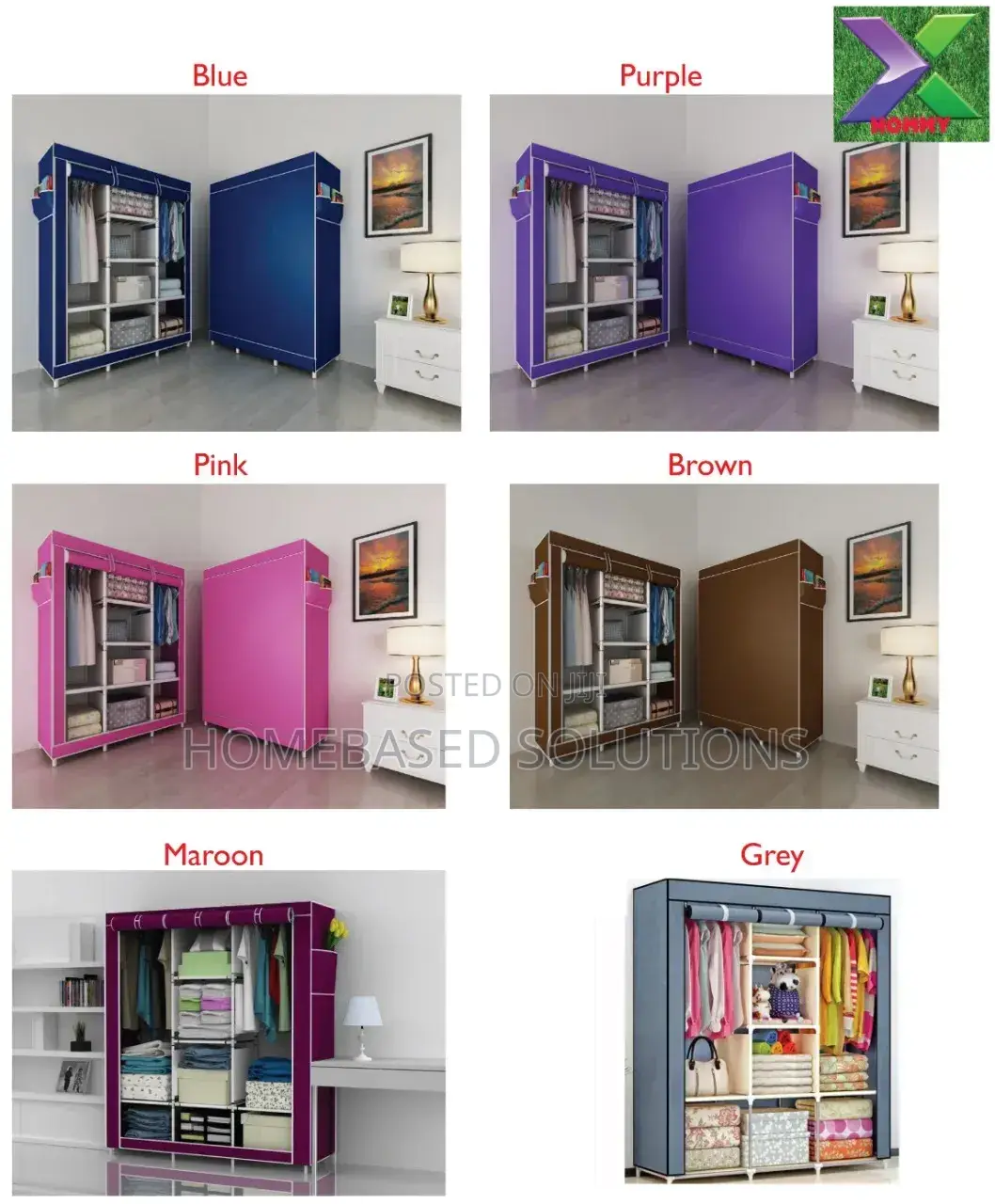 *Three Column Wooden Wardrobe Size; 135 X45 X170cm(±2)
