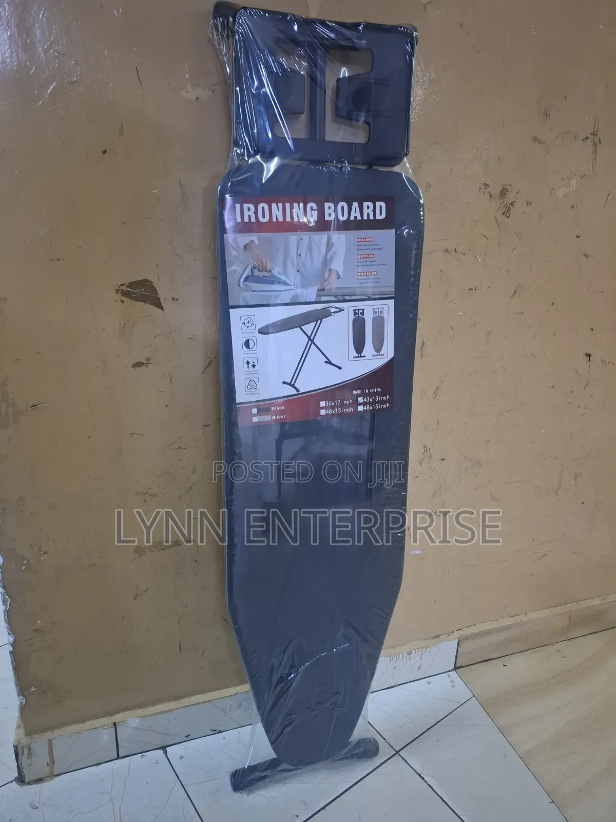 IRONING BOARD Size: 109*33cm 
Foldable and Imported Ironing Board