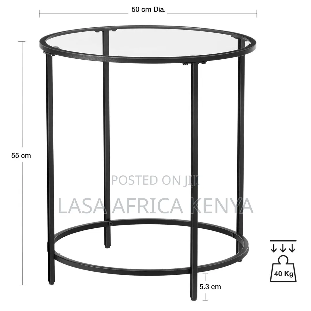 Black Round Side Table