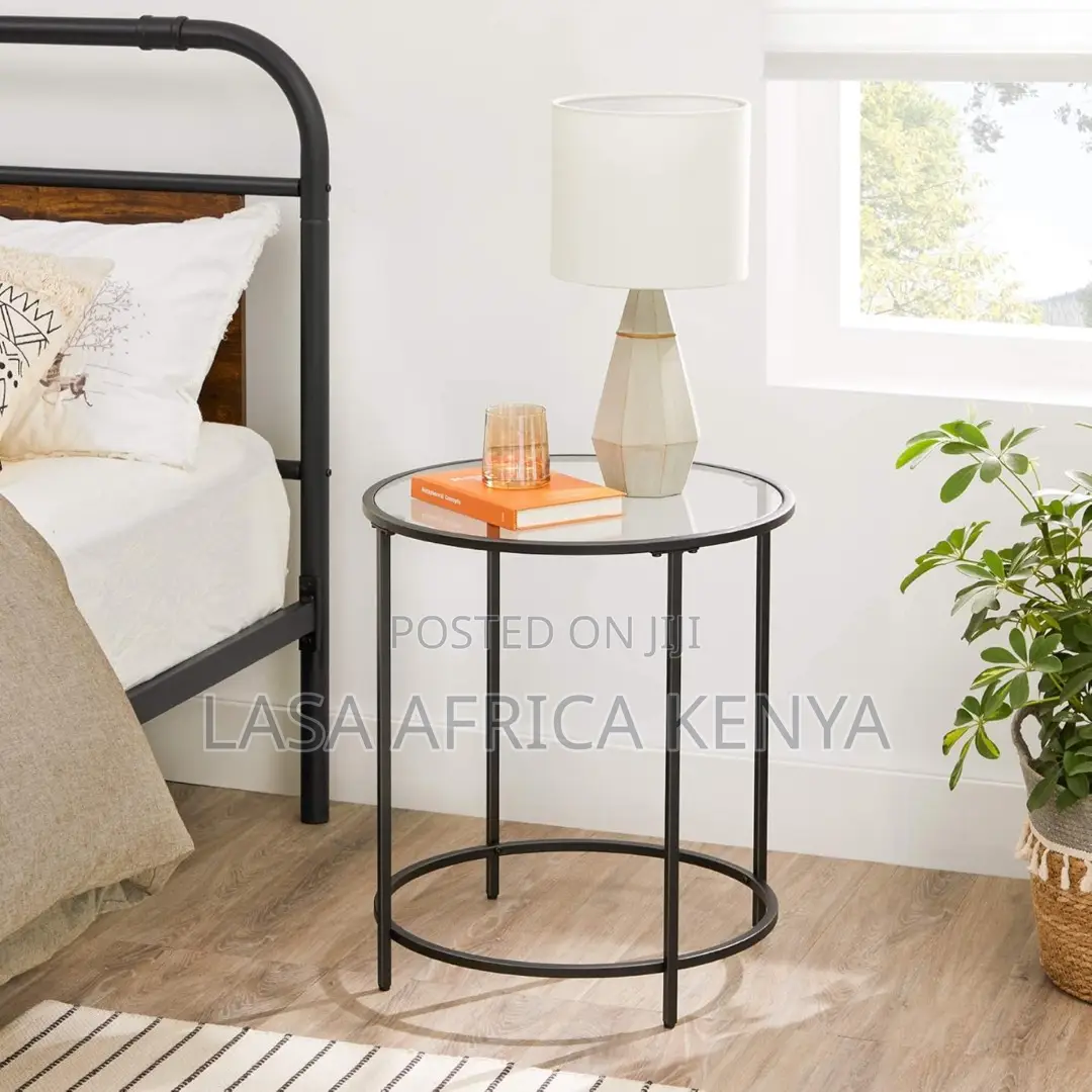 Black Round Side Table