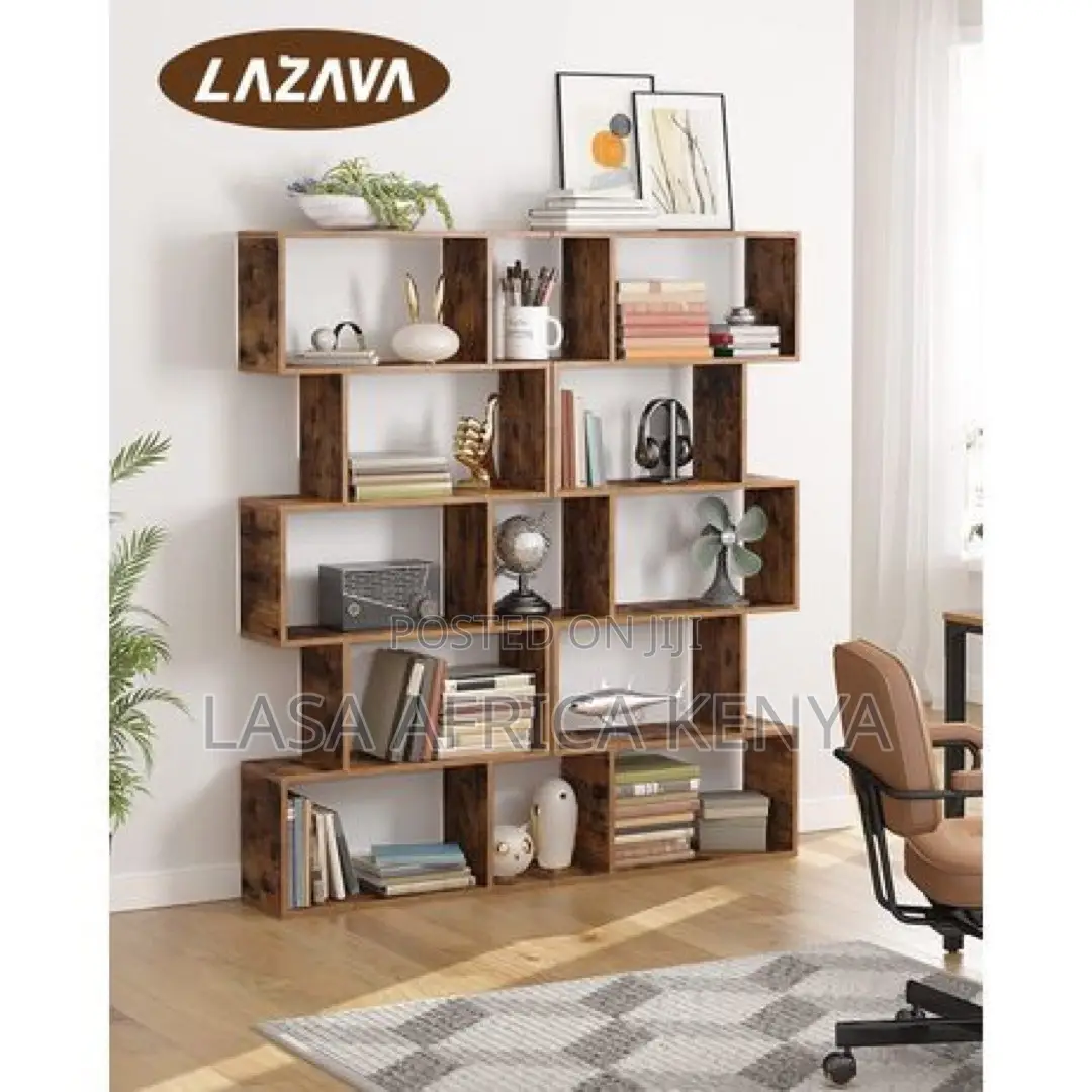 White 5-Tier Freestanding Display Shelf Room Divider
