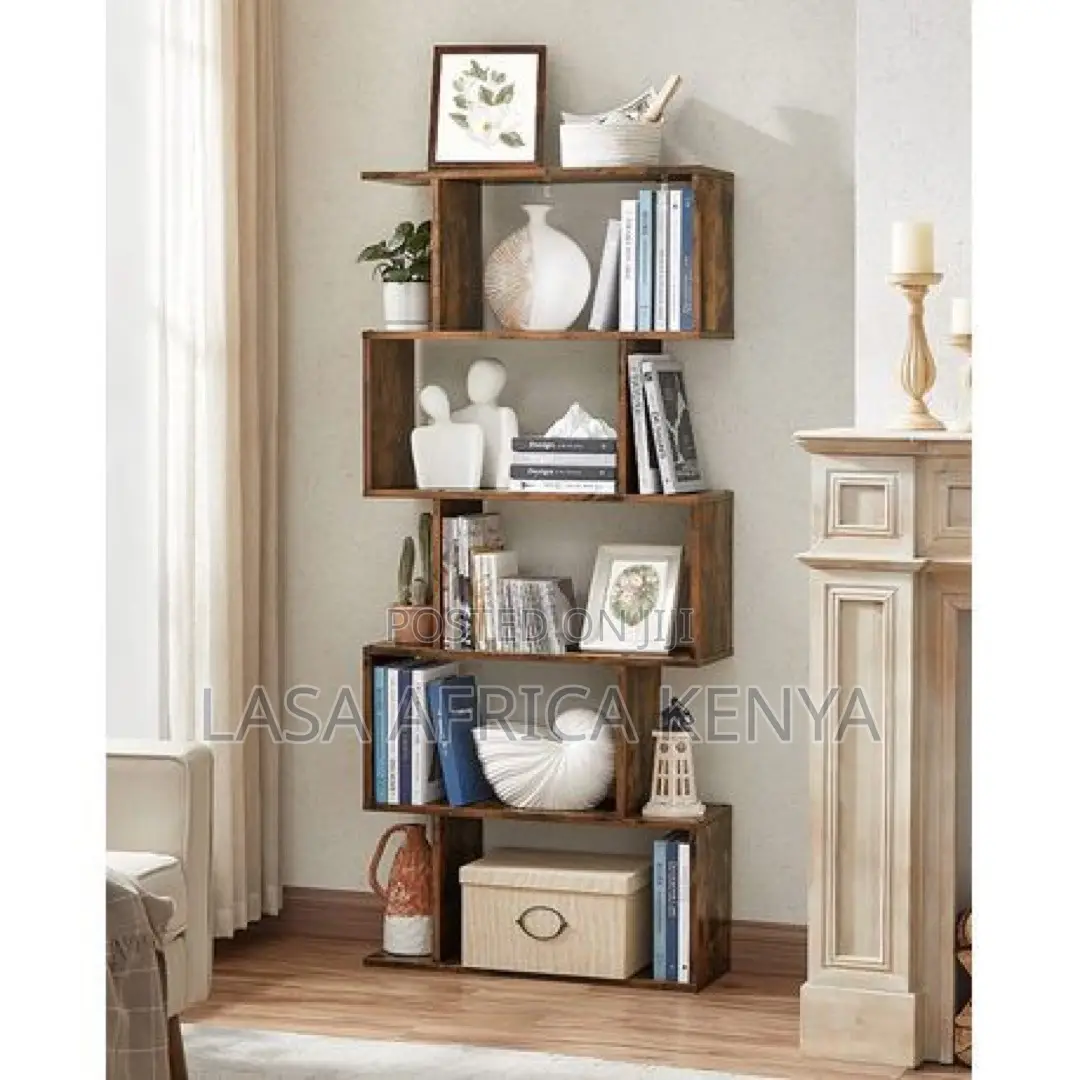 White 5-Tier Freestanding Display Shelf Room Divider