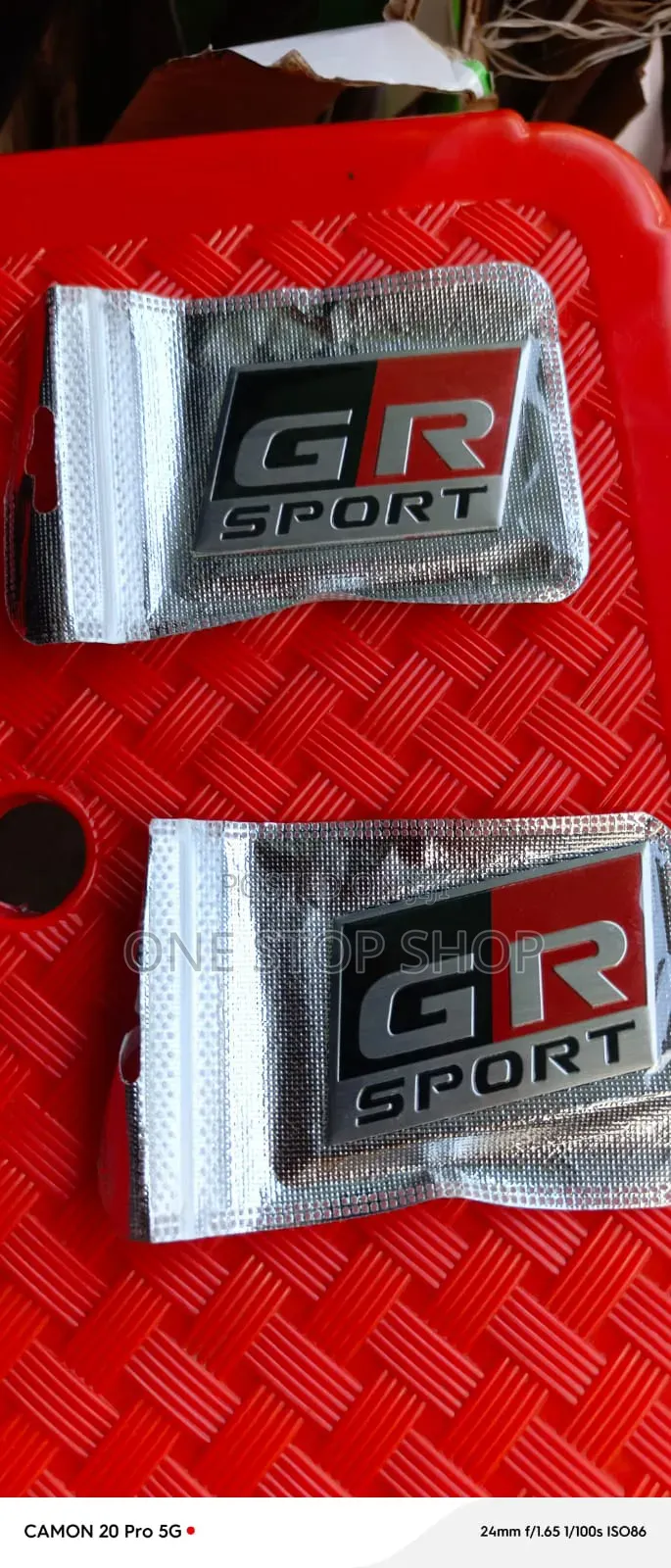Rectangular 3D GR Sport Lettering Badge With Partitioned Background