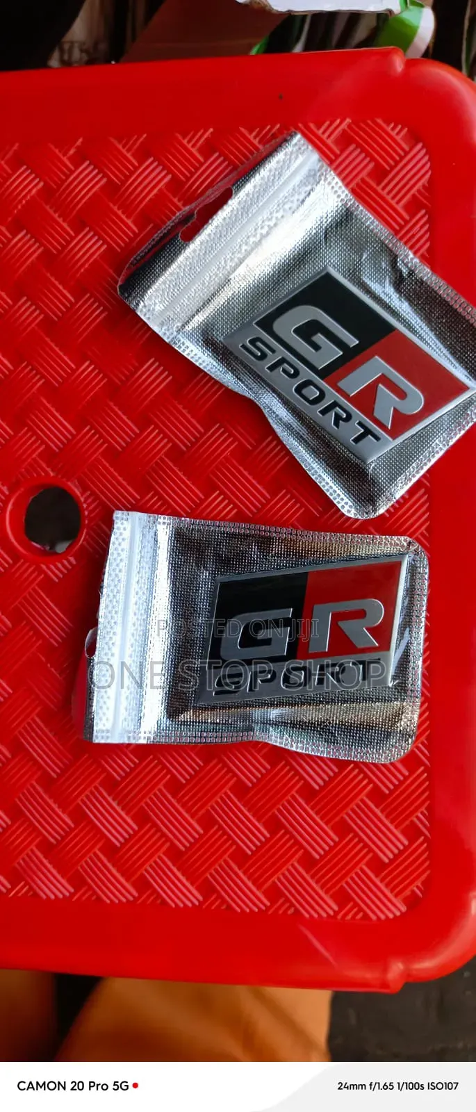 Rectangular 3D GR Sport Lettering Badge With Partitioned Background