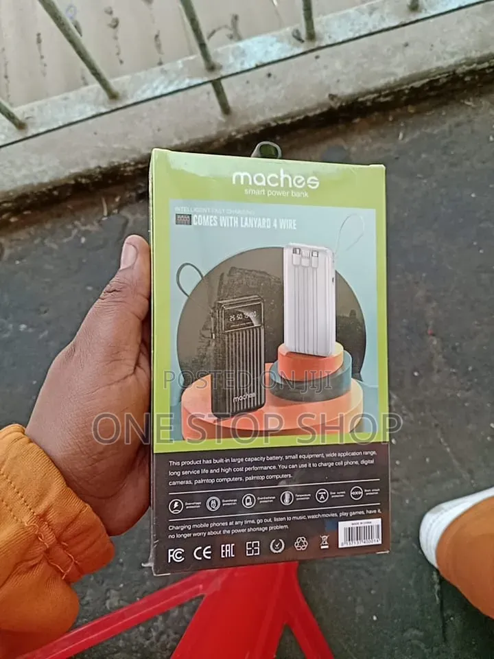 Powerbank With Built in Lanyard Loops,ribbed Textured Grip Design