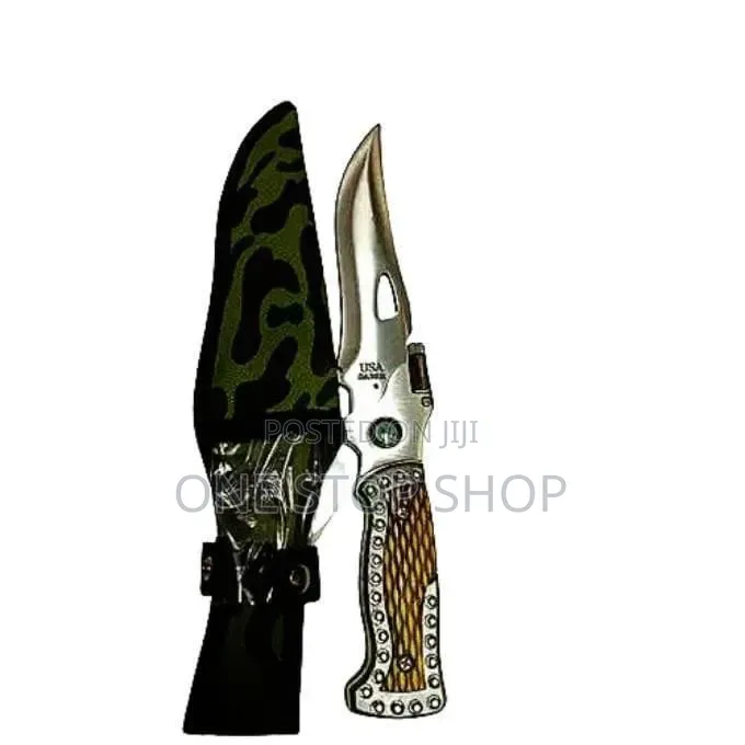Camping,hunting Knife With Camouflage Nylon Sheath