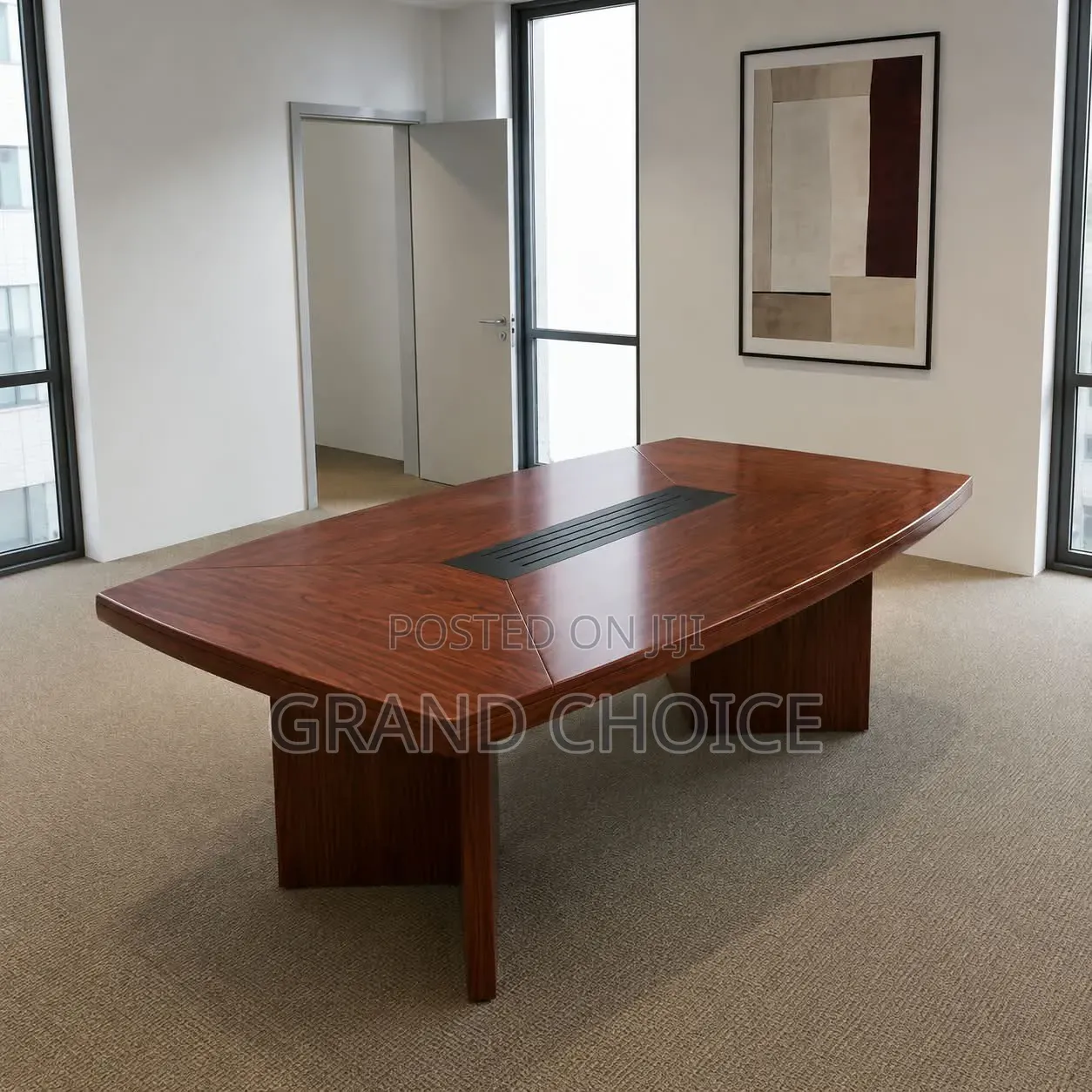 Large Boardroom Meeting Table – Brown Wood Finish