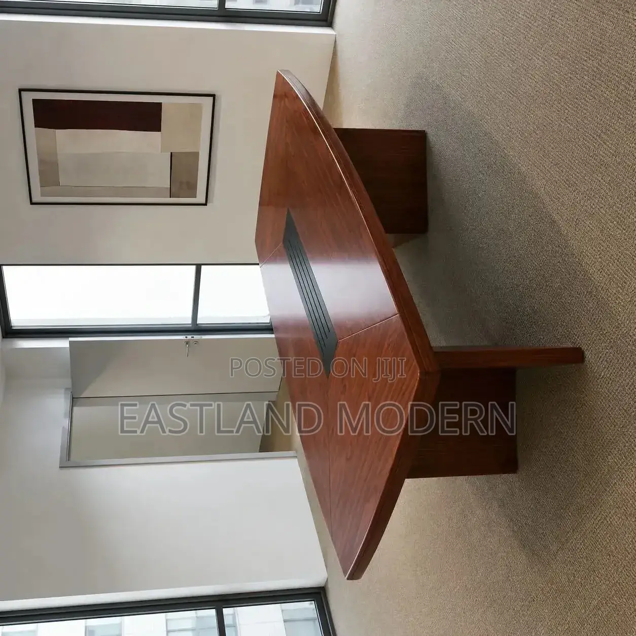 Large Boardroom Meeting Table – Brown Wood Finish