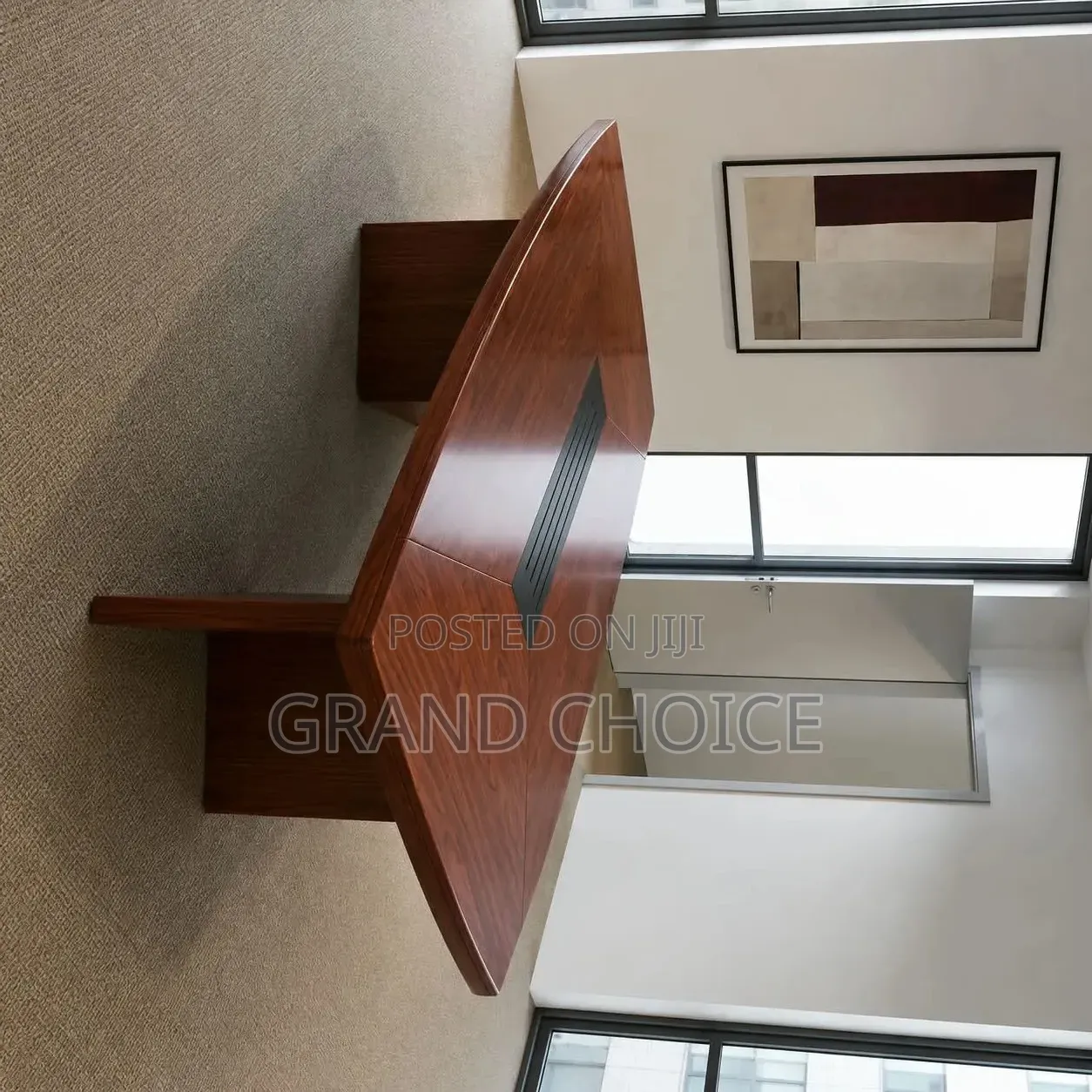 Large Boardroom Meeting Table – Brown Wood Finish