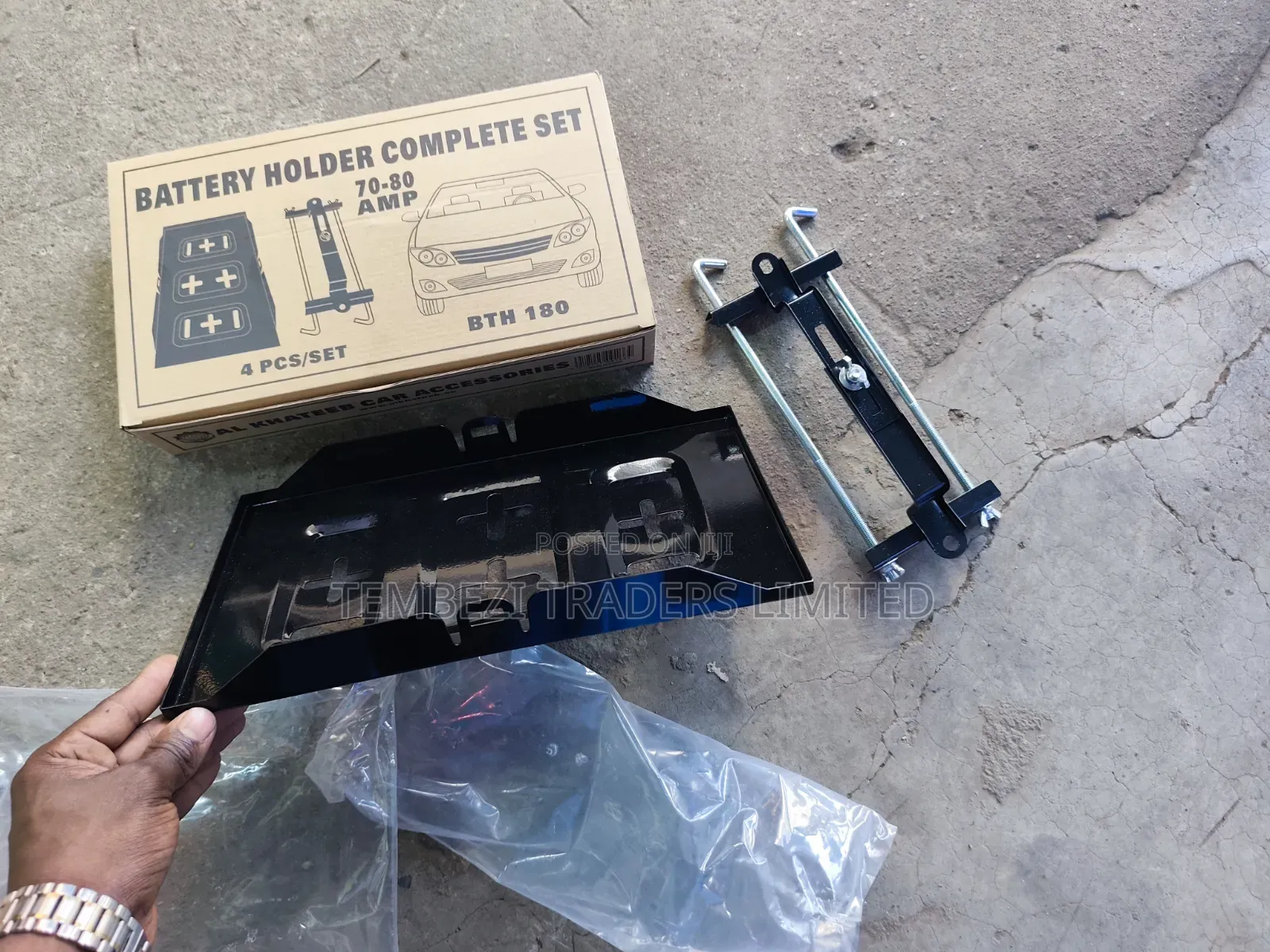 Universal Car Battery Holder Complete Set – 70-80 AMP (BTH 180)