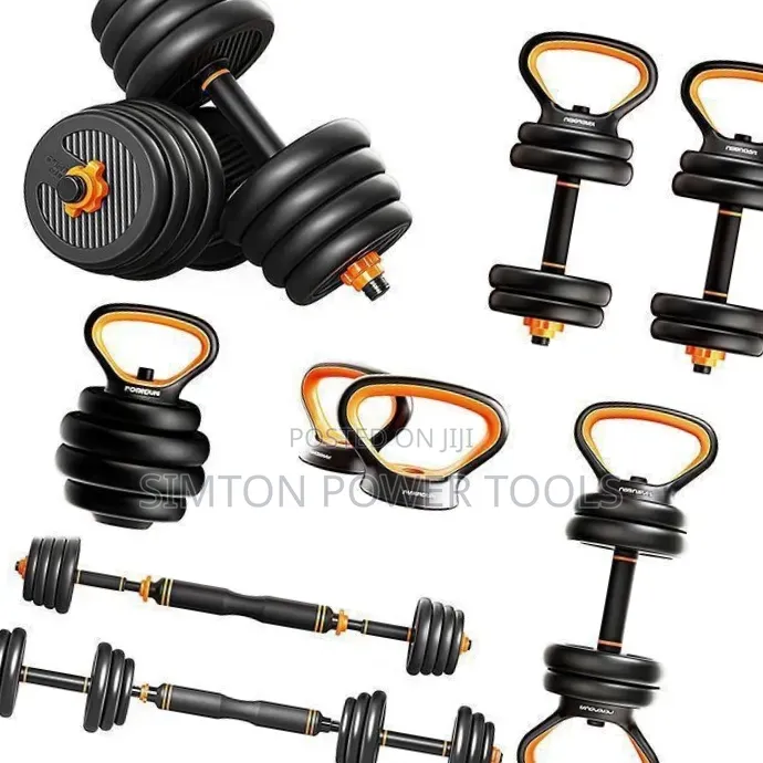 50Kg 6 in 1 Adjustable Dumbbells, Kettlebells and Barbells Weight