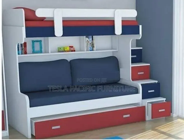 Modern Kids Storage Bed With Study Shelves. Free Delivery Countrywide
