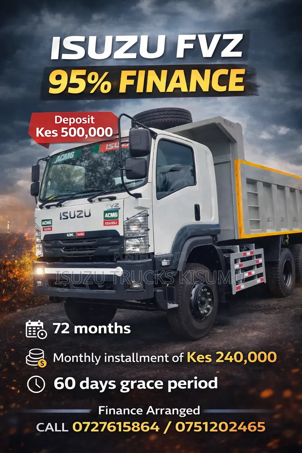 Isuzu FVZ Tipper -95% Finance