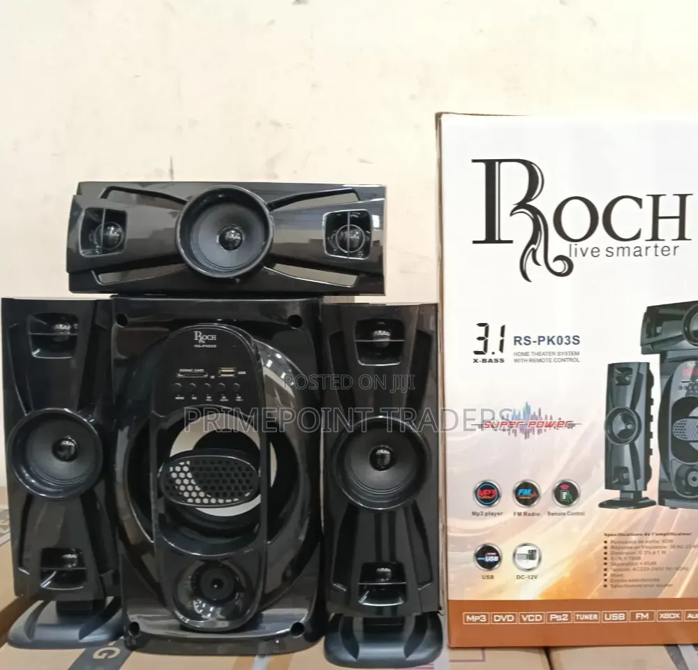 ROCH 3.1CH Home Theatre Speaker System – Rich Bass & Clear Sound