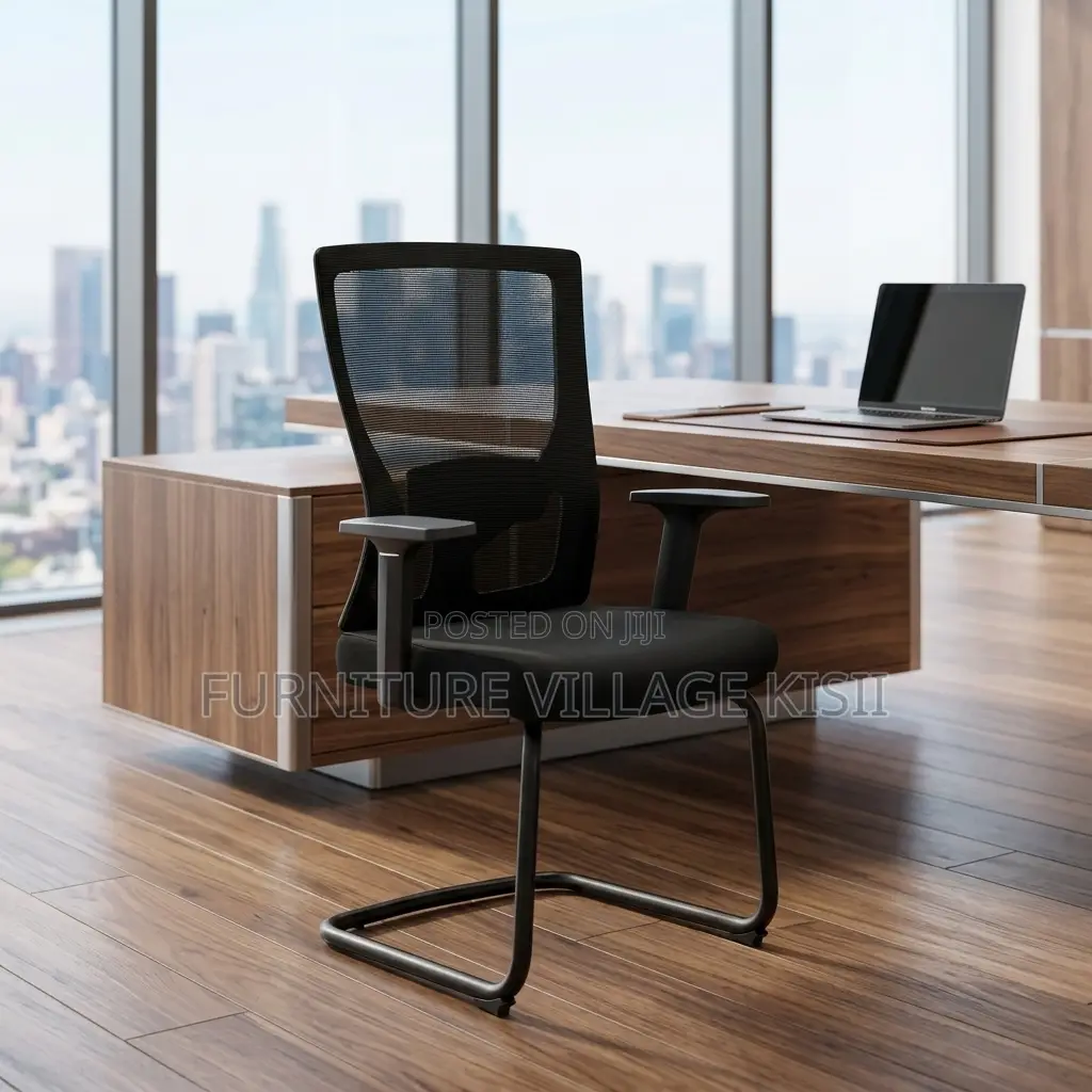 Office Chair ; Chrome Adjustable Arms Chair