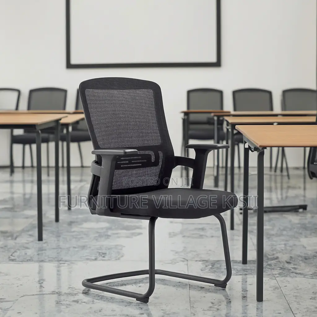 Office Chair ; Chrome Adjustable Arms Chair