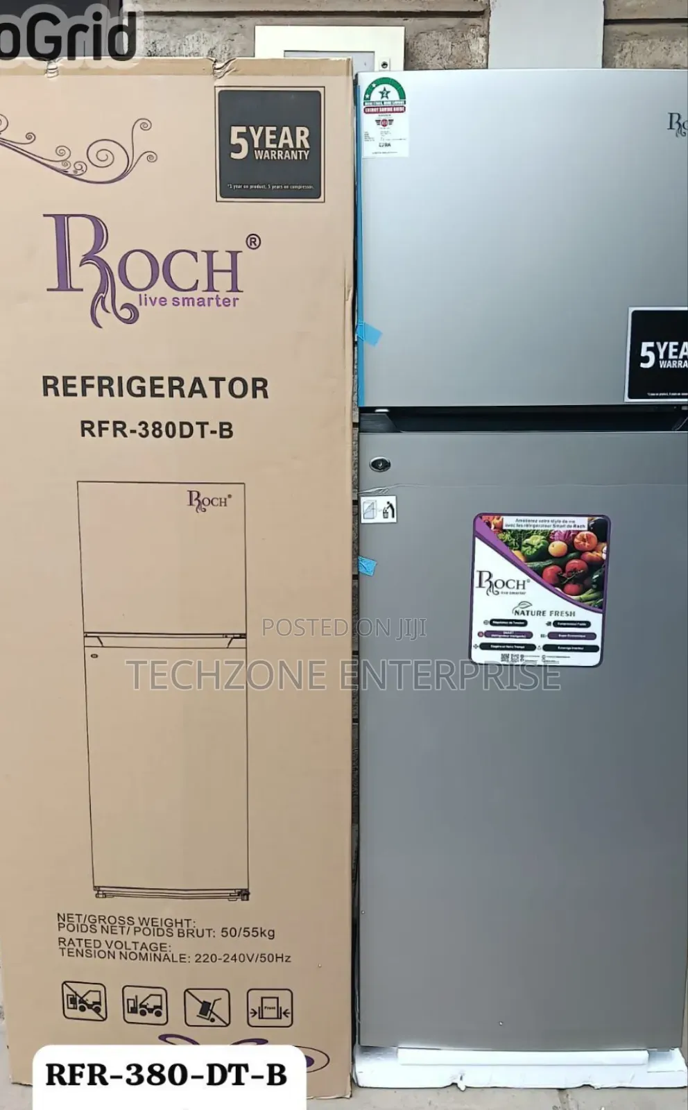 Roch (RFR-380-DT-B) 2 Door 306 Litres  Fridge With Warranty,,