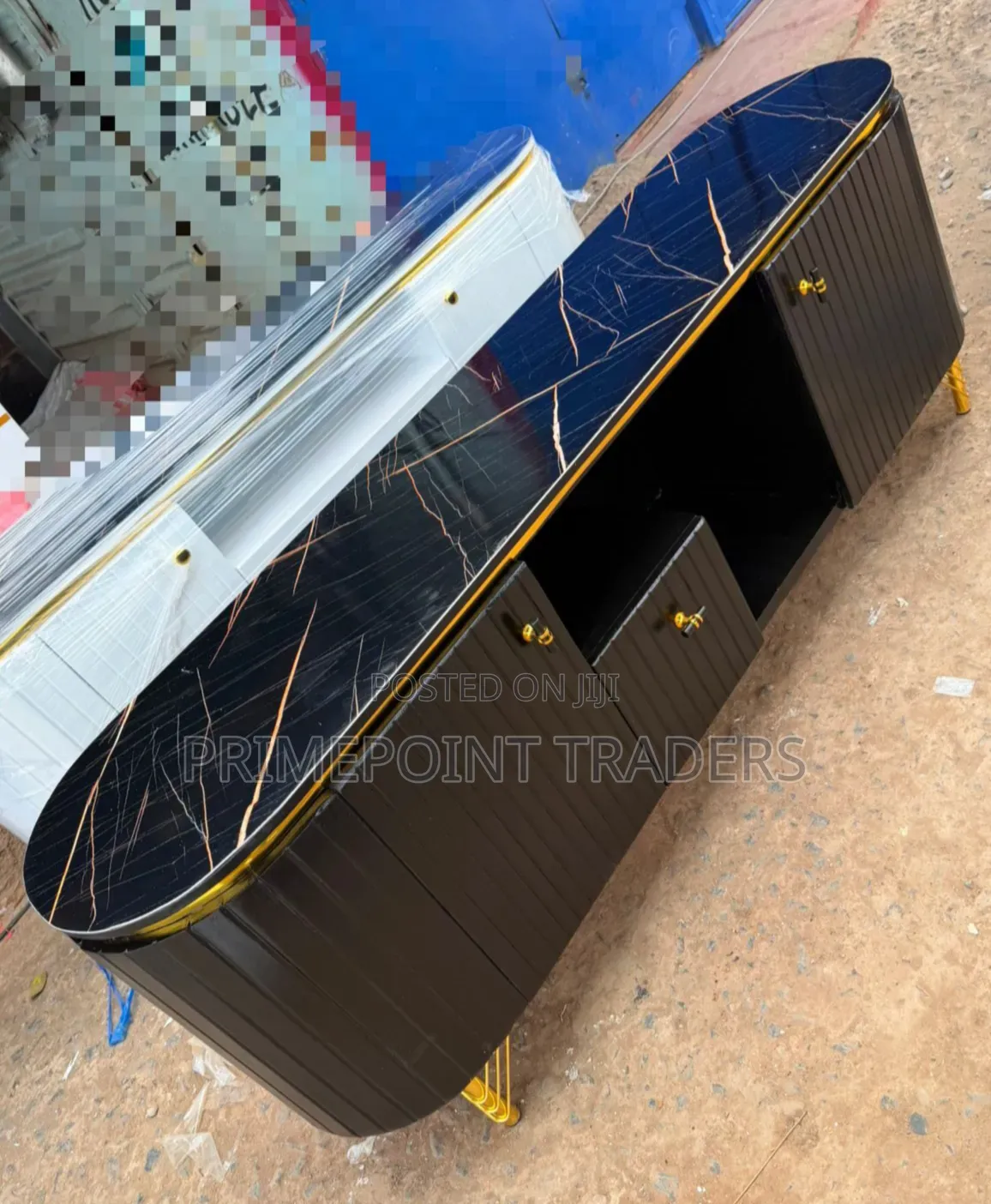 Modern 6FT Luxury TV Console With Marble Top