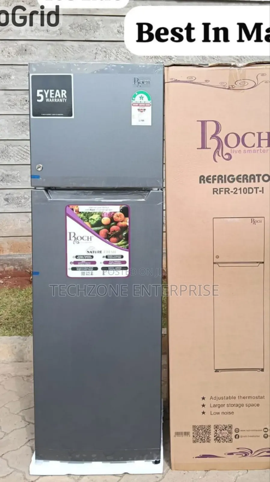Roch RFR-210-DT-I 2 Door (168 Litres ) Refrigerator, Silver,,