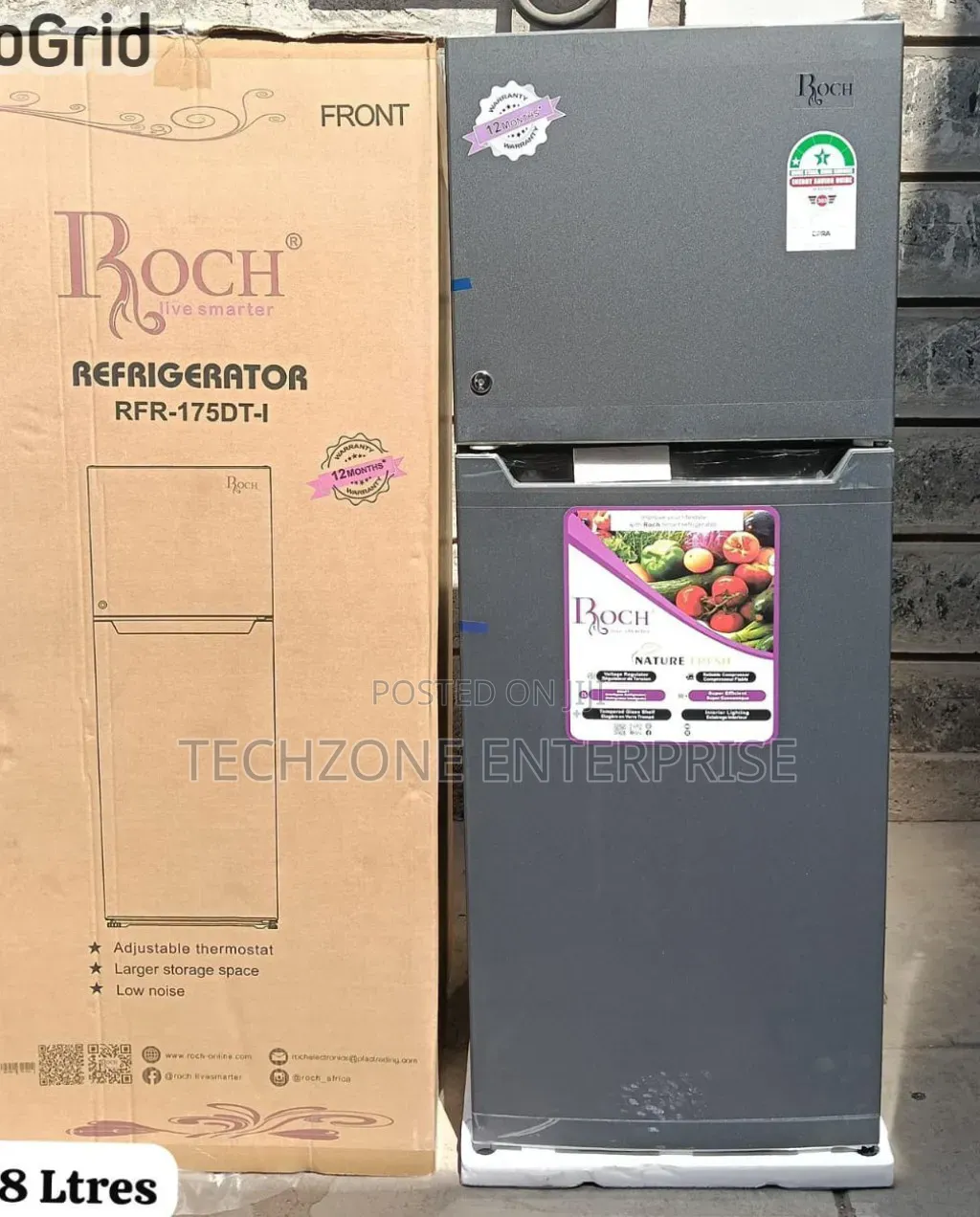 Roch RFR-175-DT-I 2 Door (138 Litres ) Fridge With Low Noise,,