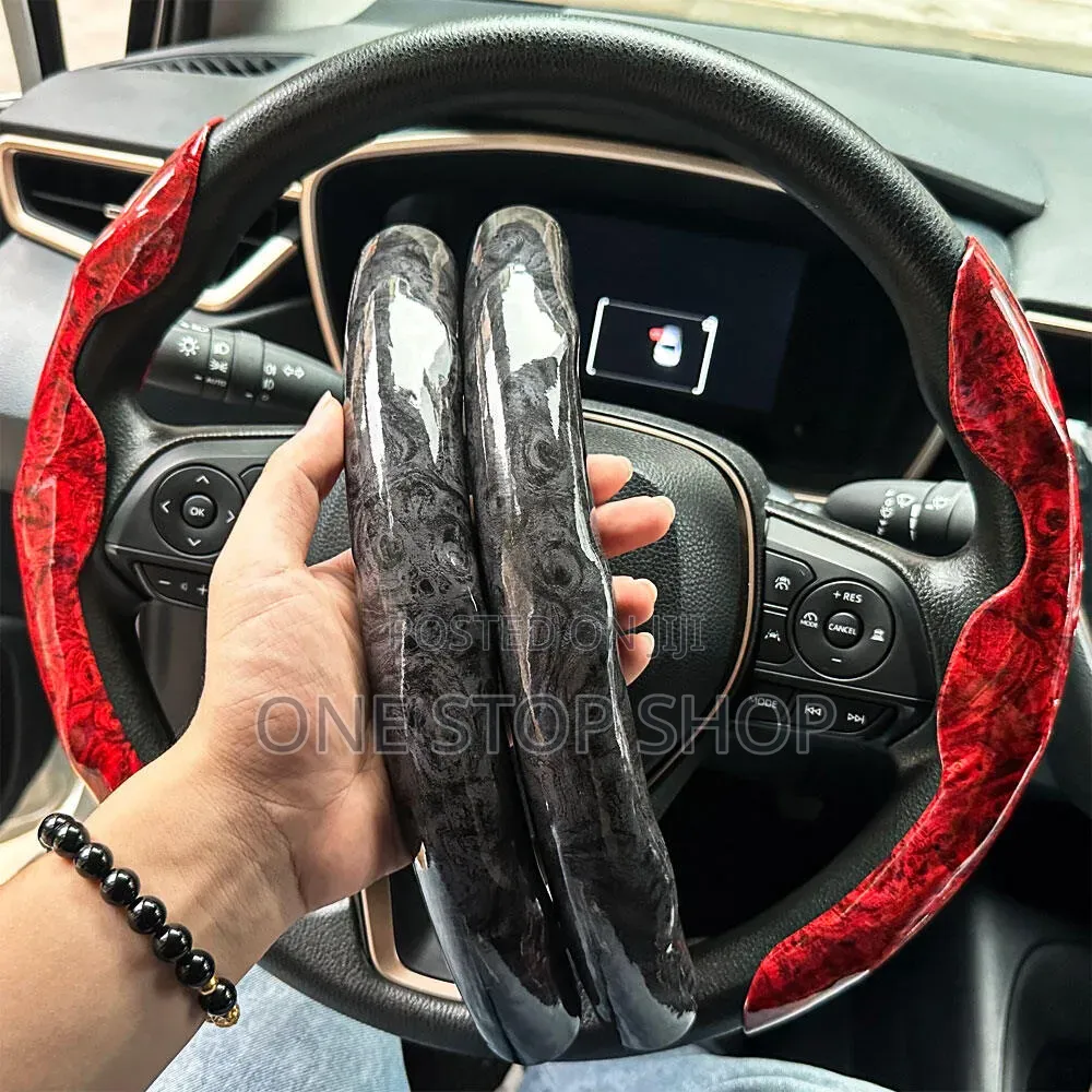 Polished Glossy Finish Forged Carbon Style Steering Wheel Cover