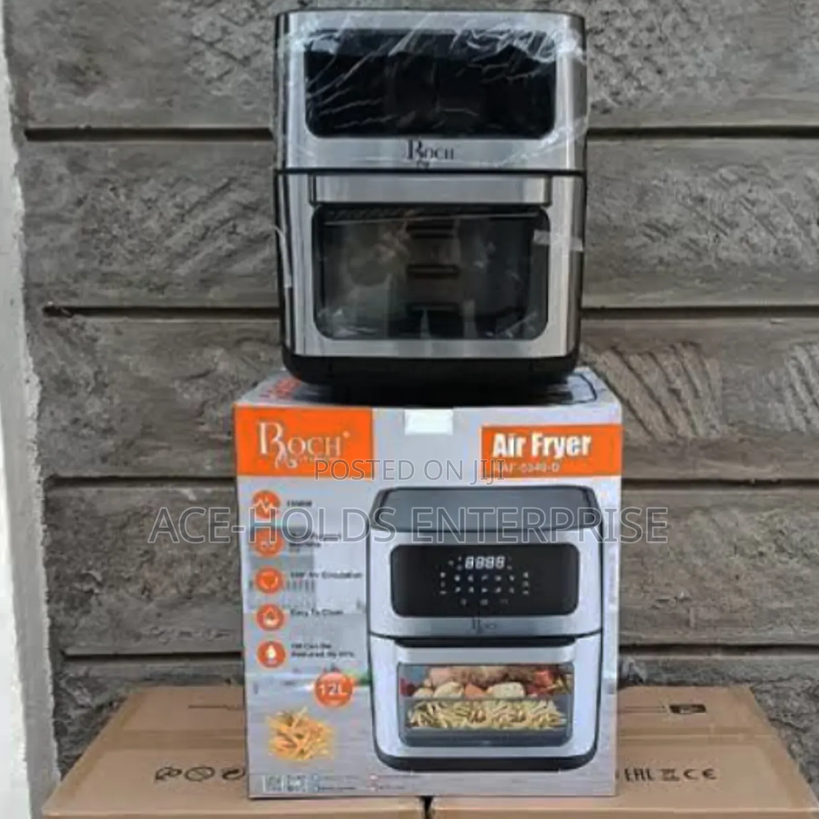 12 Litres Roch Digital Airfryer, Grill & Turn Cage - Glass Display