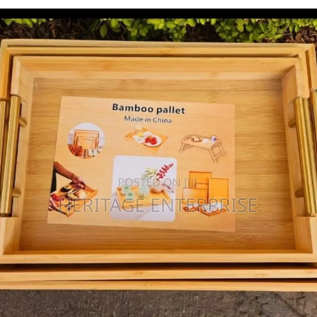 Bamboo Serving Tray With Handles