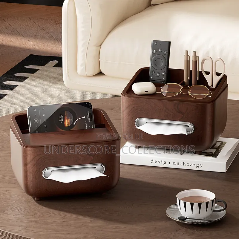 *Multifunctional Wood Grain Tissue Holder Storage*