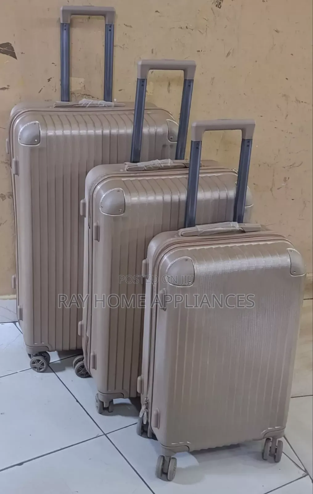 Brown Fibre Suitcase Set Size 4