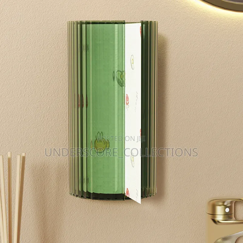 Wall-Mounted Bathroom Tissue Box Transparent Kitchen Paper Storage