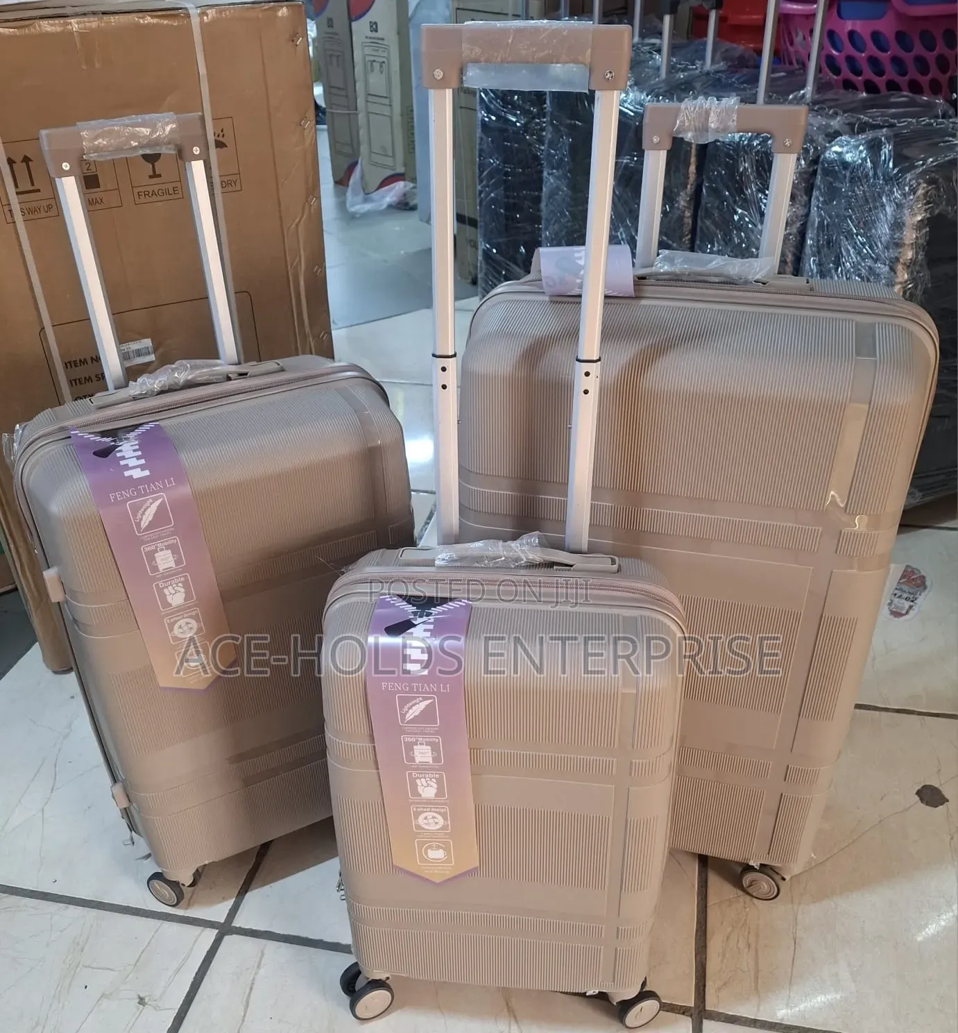 3 in 1 Unbreakable Rubber Suitcase Travel Bags Set