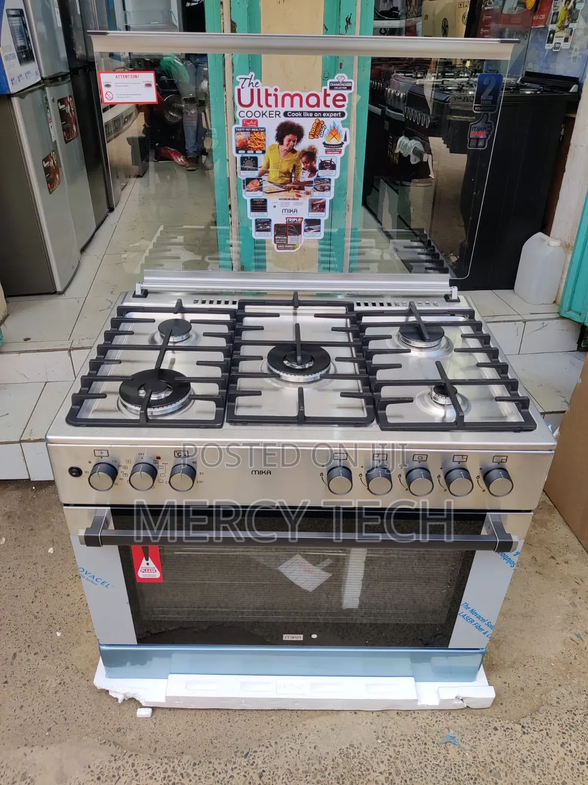 MIKA Standing Cooker, 90cm X 60cm, 5 Gas Pool Jet Burners
