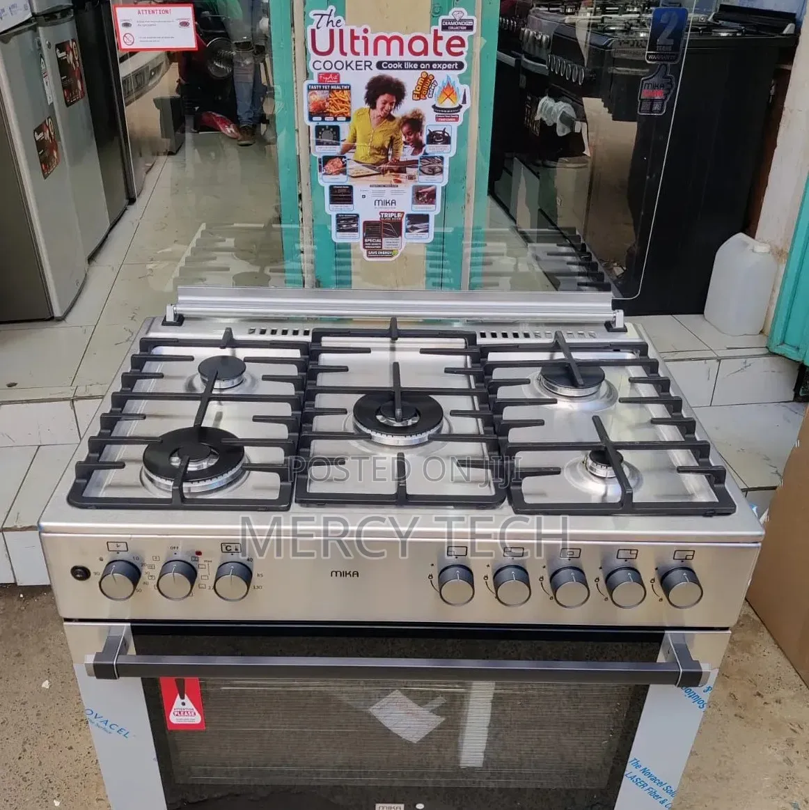 MIKA Standing Cooker, 90cm X 60cm, 5 Gas Pool Jet Burners