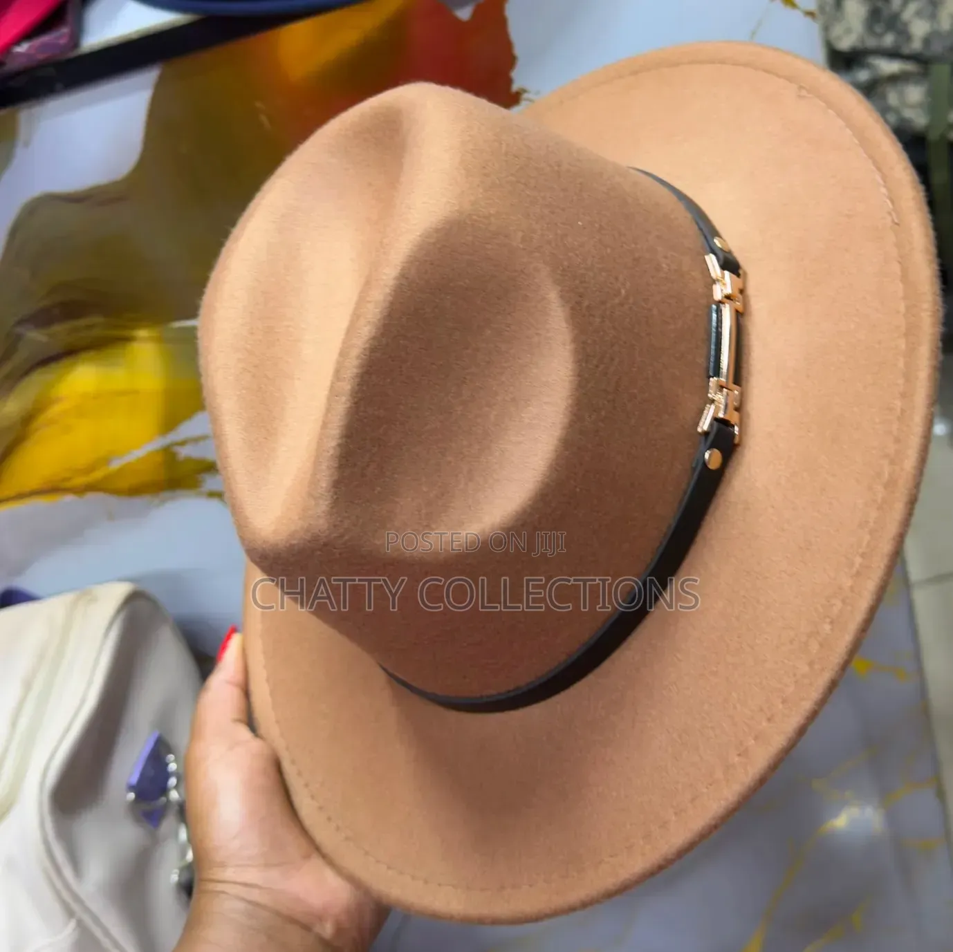 Light Brown Unisex Wide Brim Fedora Hats