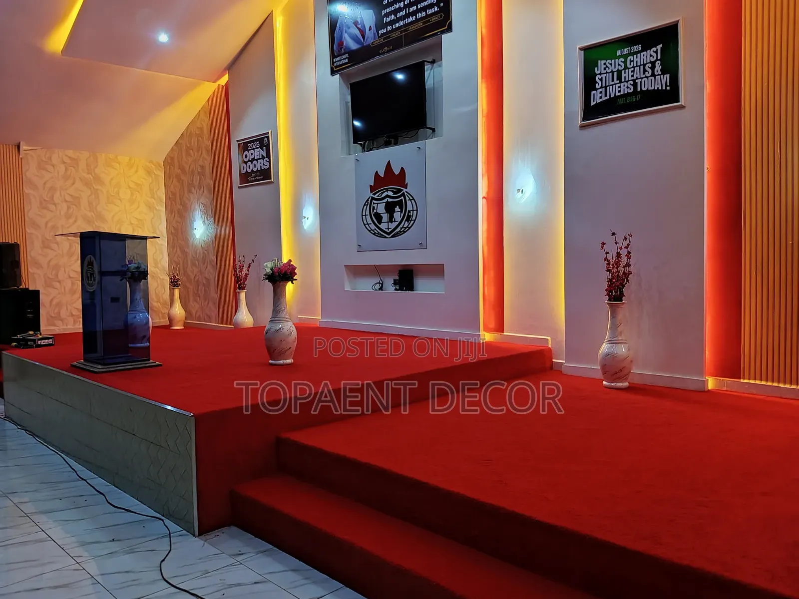 Praise and Worship Area Durable Red Church Altar Floor Carpets